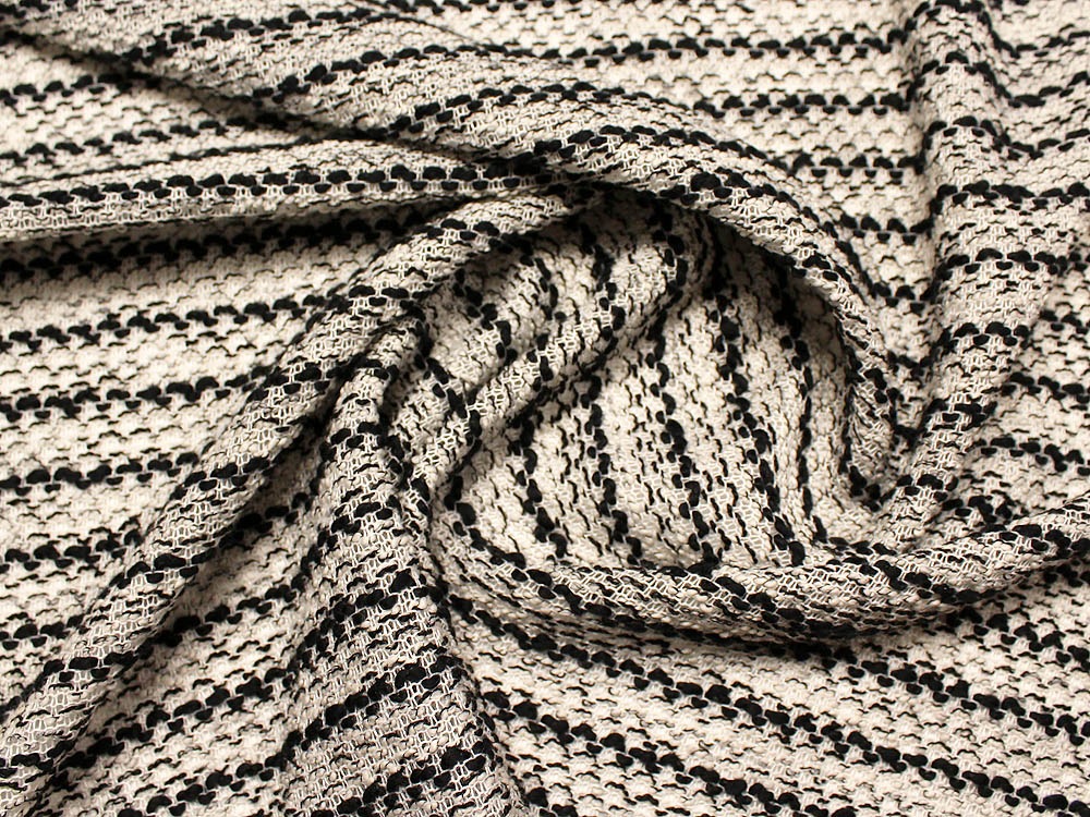 Boucle Print Knit - Textured White / Black 340519